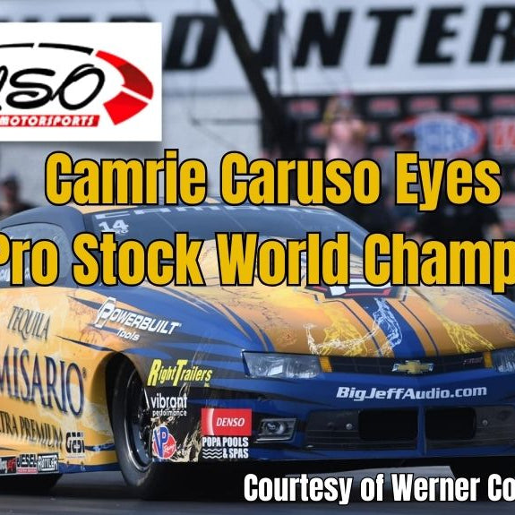 CAMRIE CARUSO EYES FIRST PRO STOCK WORLD CHAMPIONSHIP!  Big Jeff Audio's Sponsored NHRA Driver!