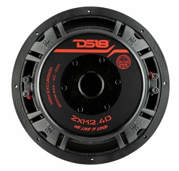DS18 ZXI Series 12" 1000 Watt RMS Dual Voice Coil 4 Ohm Quad Stacked Subwoofer