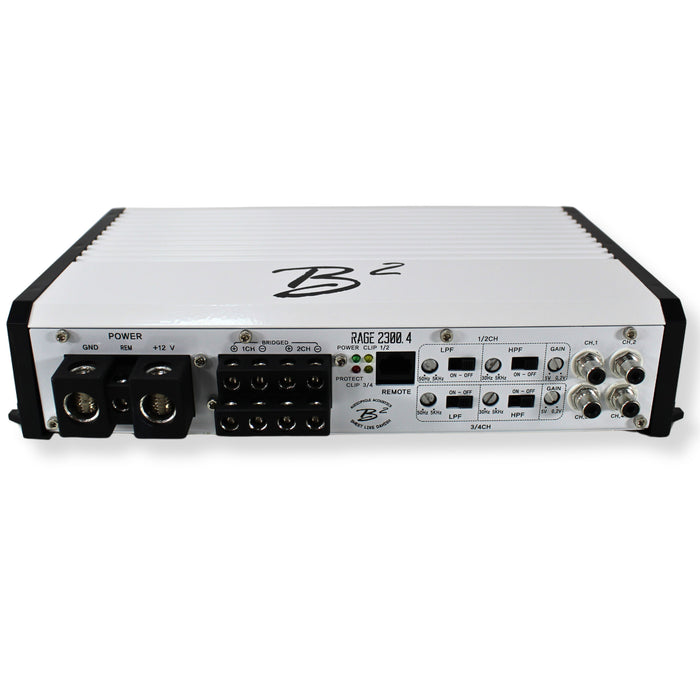 B2 Audio RAGE 4-Channel 2.3K 2300 Watt 2-Ohm Class D Full Range Amplifier