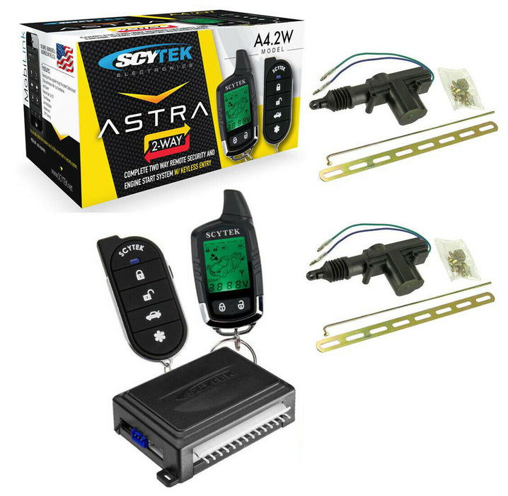Car Alarm Security 2 Door Locks, Keyless 2-Way LCD Remote Start Scytek A4.2W