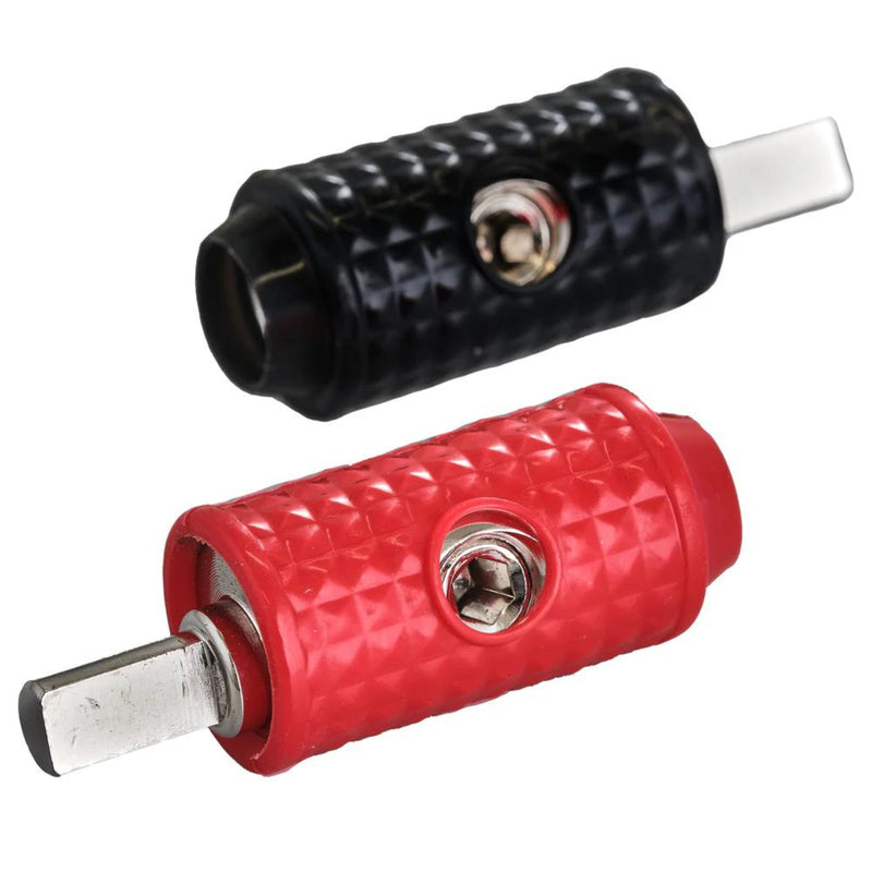 DS18 Pair of 0GA to 4GA Amp Input Reducers with Offset Stub and Silicone Cover