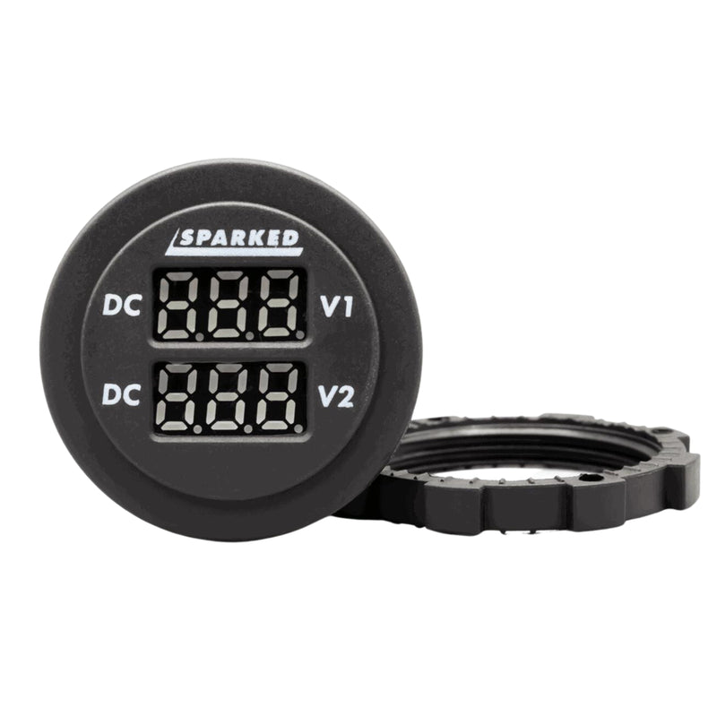 Sparked Innovations Dual LED Display Voltmeter for Main & Aux Battery Monitoring