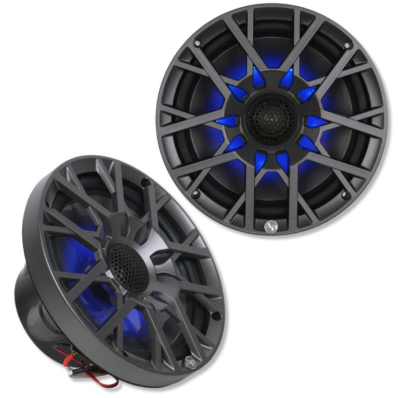 8" 175W RMS Coaxial 2-Way Marine Speakers Pair w/ RGB LED Lights  | APSW-804SP