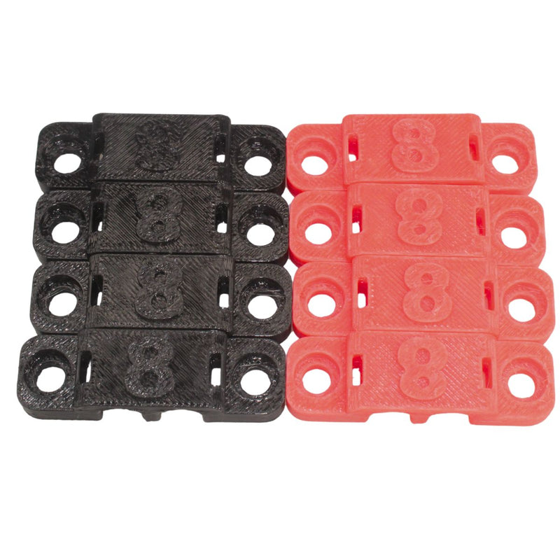8 Gauge Cable Management Wire Comb Dual Slot Can Use w/ Cable Tie Red/Black