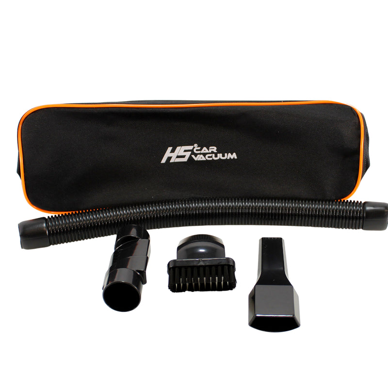 12V Portable Car Vacuum Cleaner with LED Light, HEPA Filter & Travel Bag