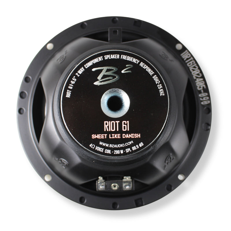 B2 Audio 2-Way 4-Ohm Component Set RIOT 6.5" With 1" Tweeter & Crossover RIOT61