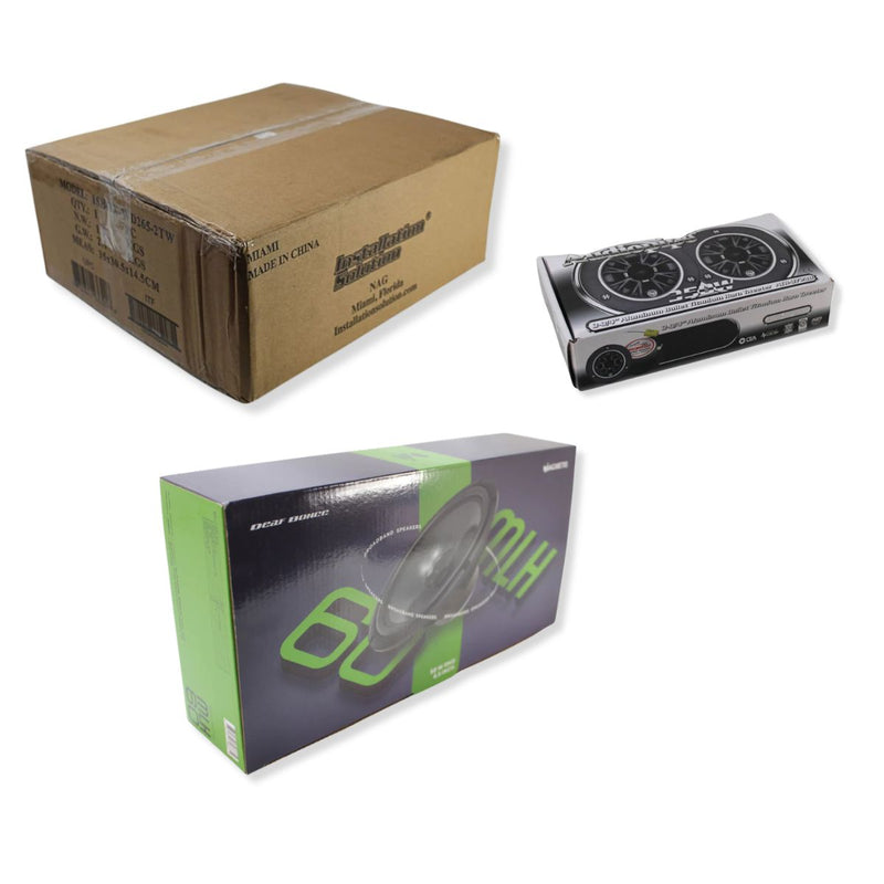 Dual 6.5" Speaker Pod Box + Deaf Bonce 6.5" Speakers + Audiopipe Tweeters Combo