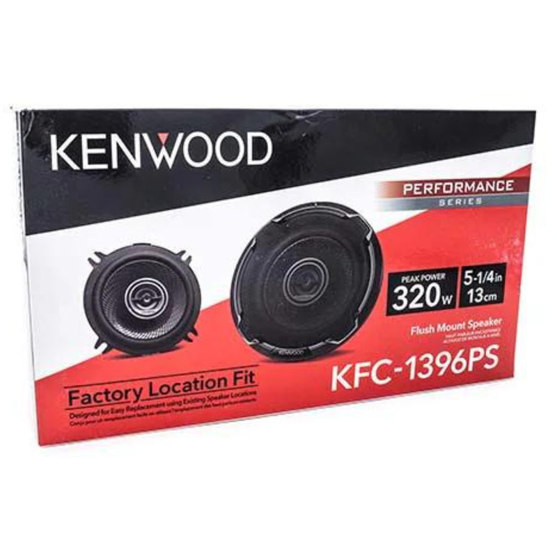 Pair of Kenwood 5.25" 4-Ohm Round 2-Way vehicle speakers 75 Watts RMS KFC-1396PS