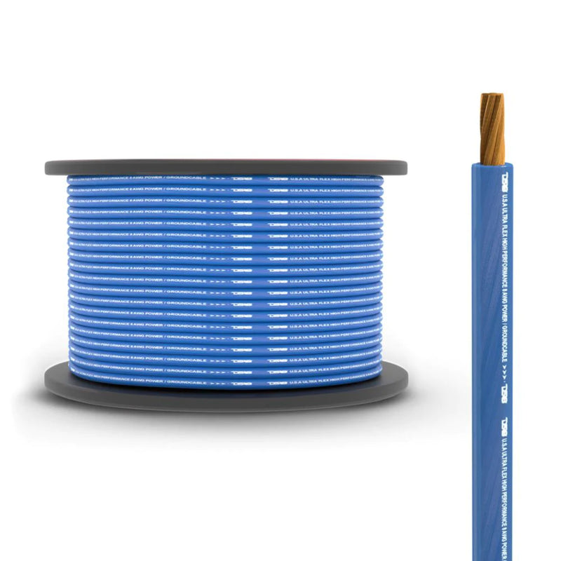DS18 Car Audio 8 AWG CCA Power/Ground Wire Blue Lot Cut By The Foot