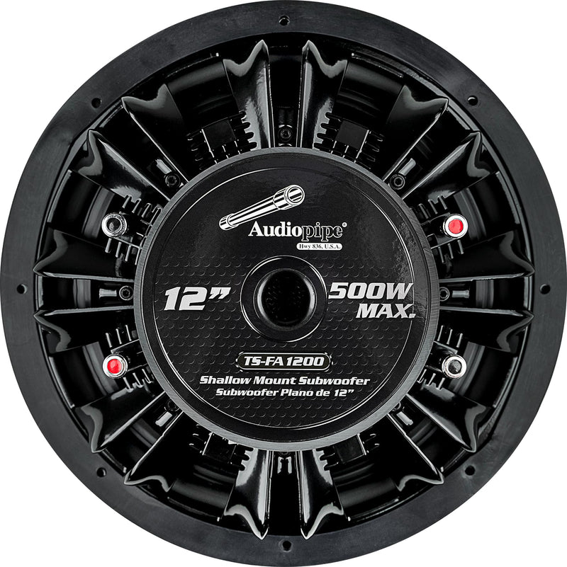 Audiopipe 12" 500W Max Dual Voice Coil 4-Ohm Ultra Shallow Mount Subwoofer