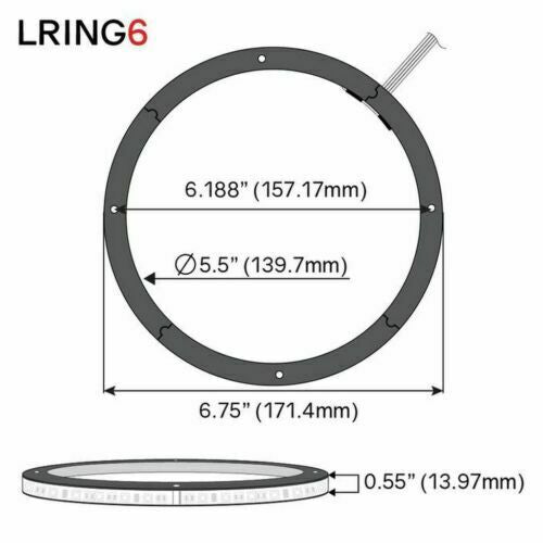 1x Universal LED RGB Speaker Light Spacer Rings 6" DS18 LRING6