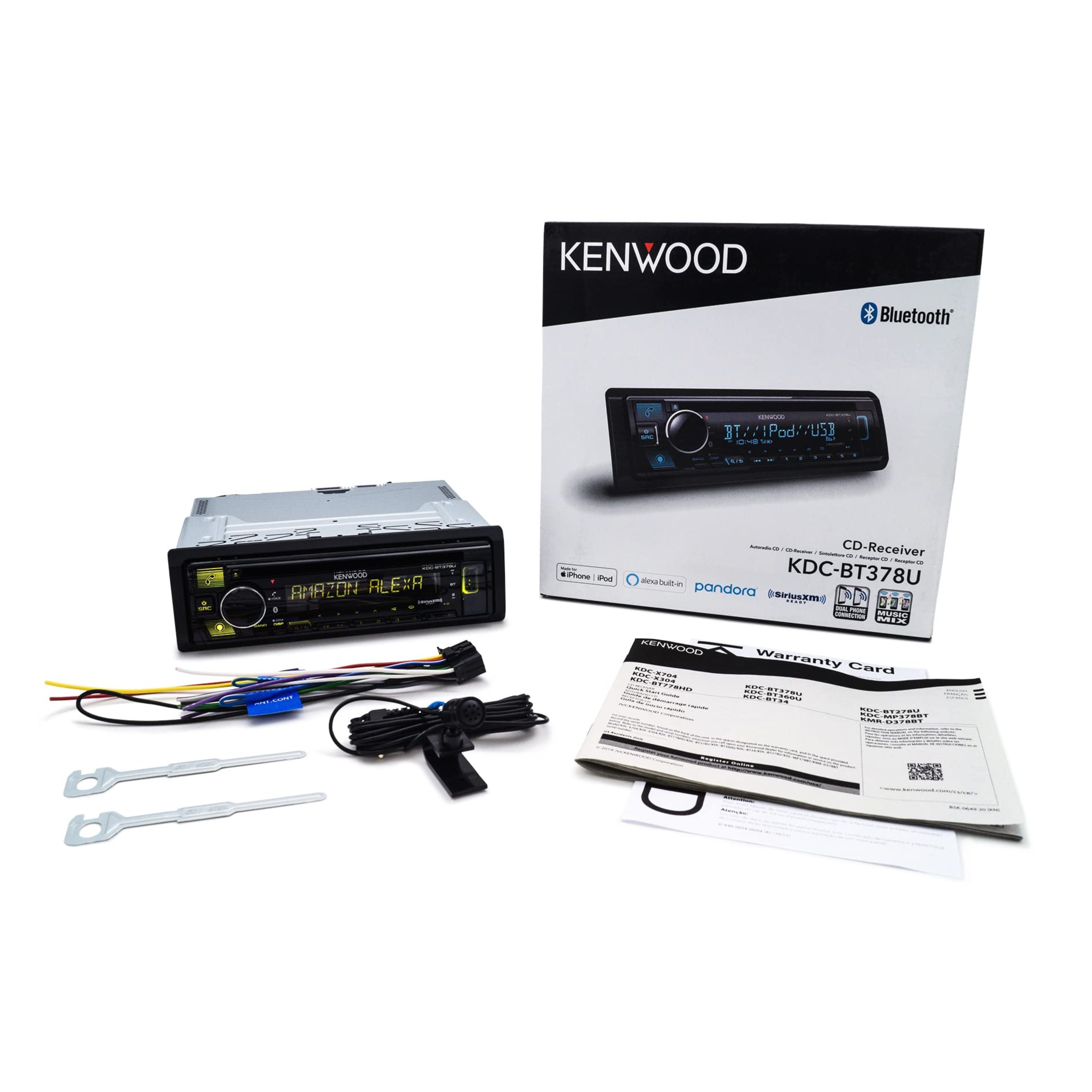 Kenwood Single DIN Bluetooth AM/FM CD USB Car Stereo Receiver KDC