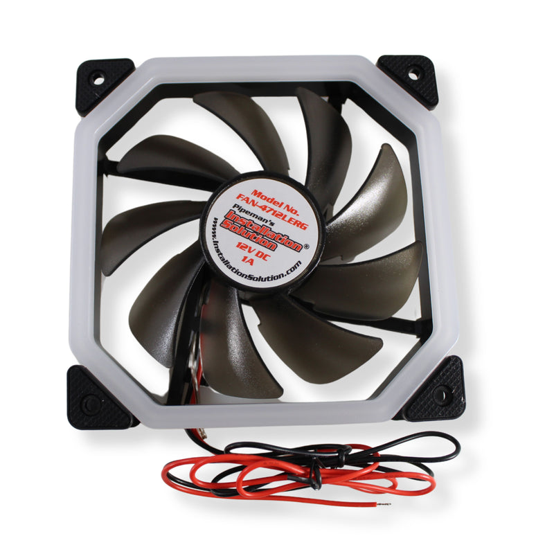 12 Volt Ultra Quiet Electronic / Amplifier Cooling Fan with RGB LED Lights