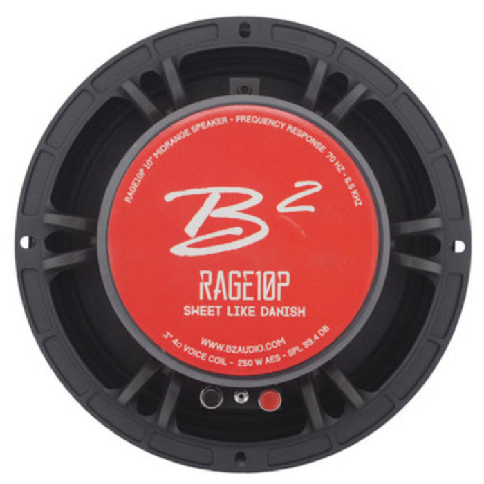 B2 Audio Pair of Rage 10" 4-Ohm 350W RMS Mid-Range Speakers RAGE10P