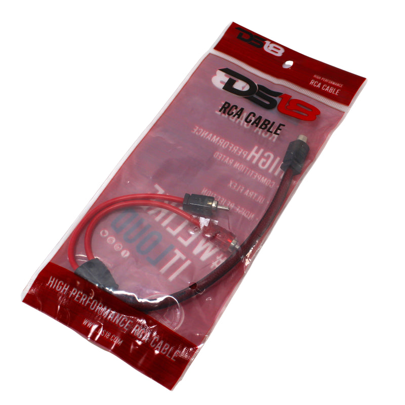DS18 RCA1F2M Audio Y Adapter Cable HQ Performance OFC Noise Rejection Splitter