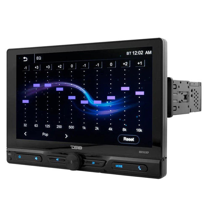 DS18 10.5" Floating Swivel Touchscreen Mechless Single Din Bluetooth Head Unit