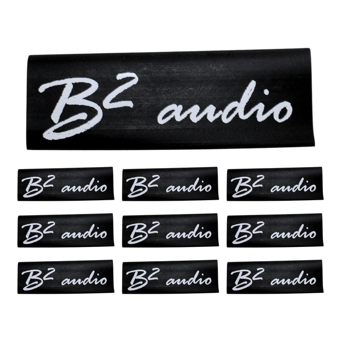 B2 Audio 10 Pack of 4 Gauge Black Heat Shrink with B2 Audio Logo