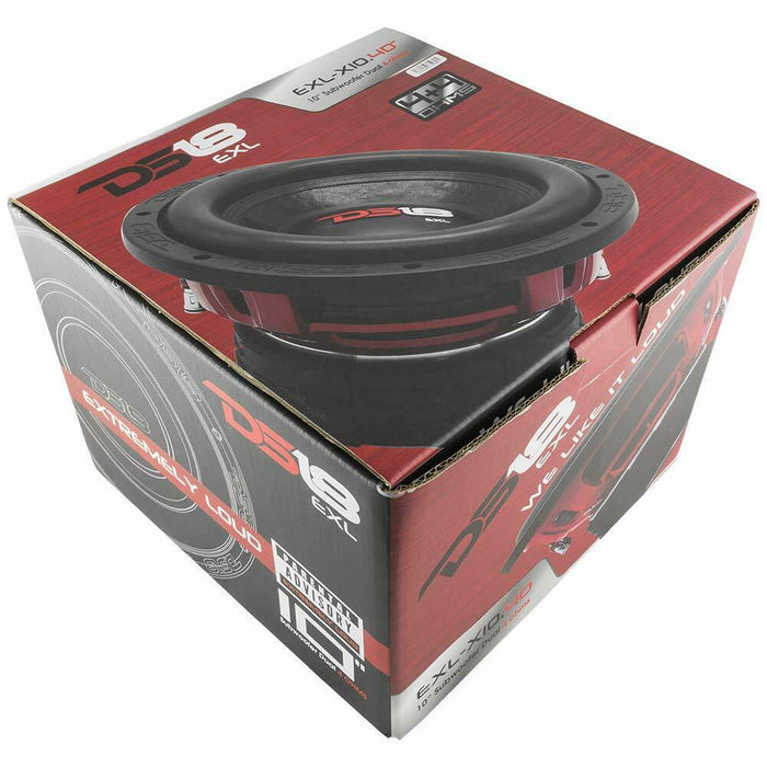 DS18 EXL-X10.4D 10" 850 Watt RMS Dual 4-Ohm Pro Car Audio Subwoofer