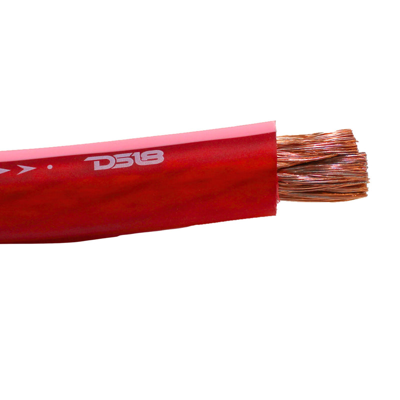 DS18 Car Audio 0 AWG CCA Power/Ground Wire Red Lot Cut By The Foot