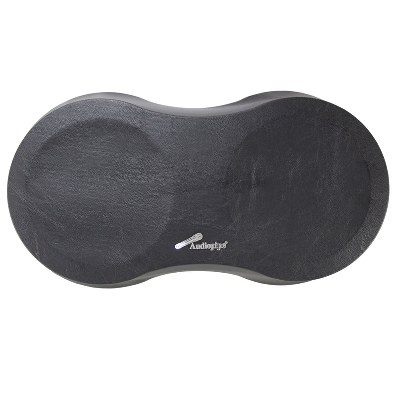 Dual 6" Wood Vinyl Covered  Rear Deck Speaker Pod - Black