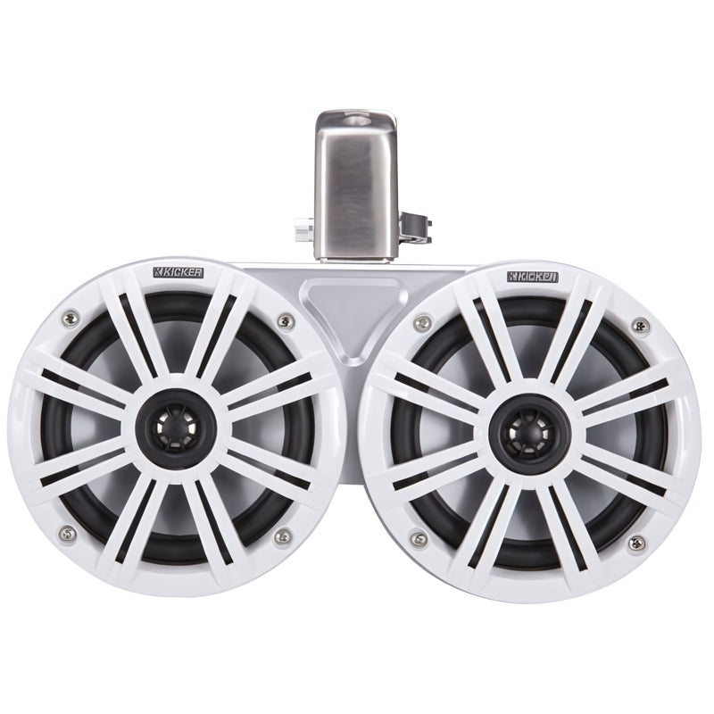 Kicker Dual 6.5" 130W RMS 4-Ohm Coaxial Marine Tower Pod Speaker System KMTDC65W