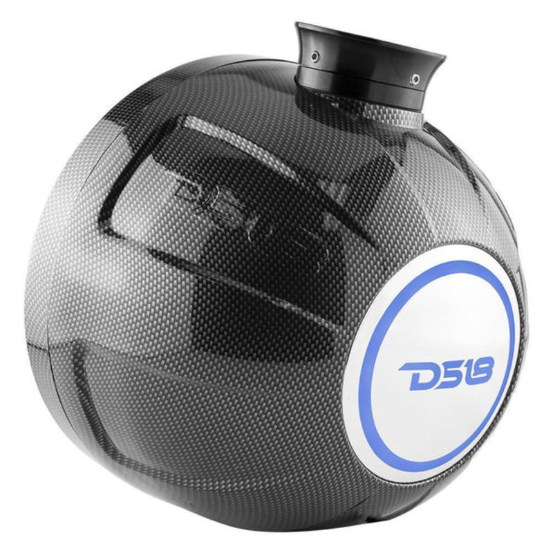 DS18 CF-PS8 8" Carbon Fiber Marine Pod Speakers 125W RMS 4-Ohm w/ RGB LED Lights
