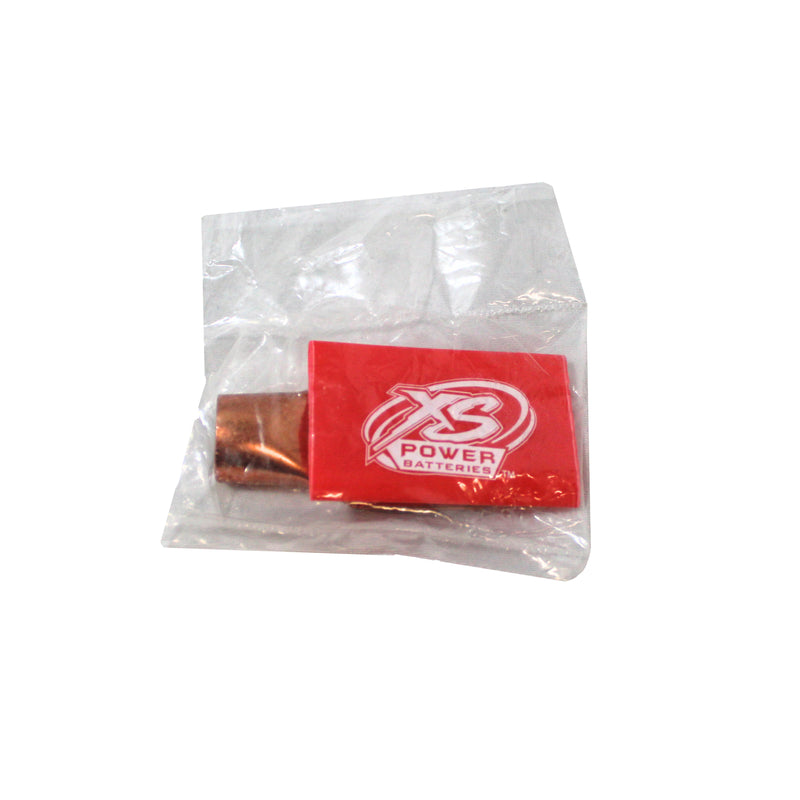 XS Power 1/0 Gauge Copper Lug Terminal Rings with Red Heat Shrink Wrap RT0G-RD