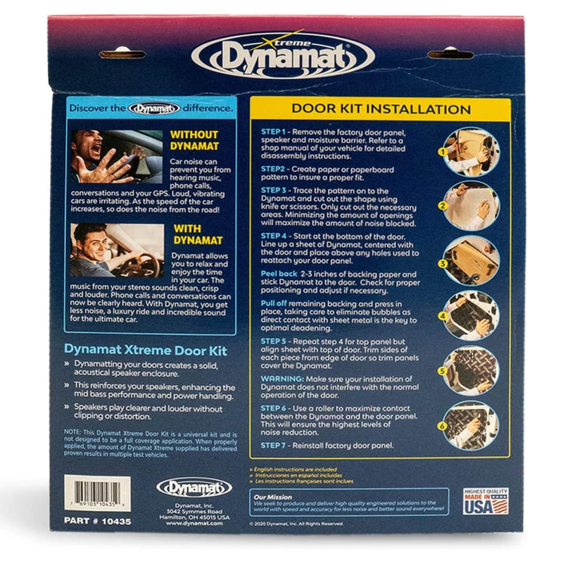 Dynamat Xtreme Car Audio Door Kit Sound Deadening Damping 12x36 Sheets 4 Pack