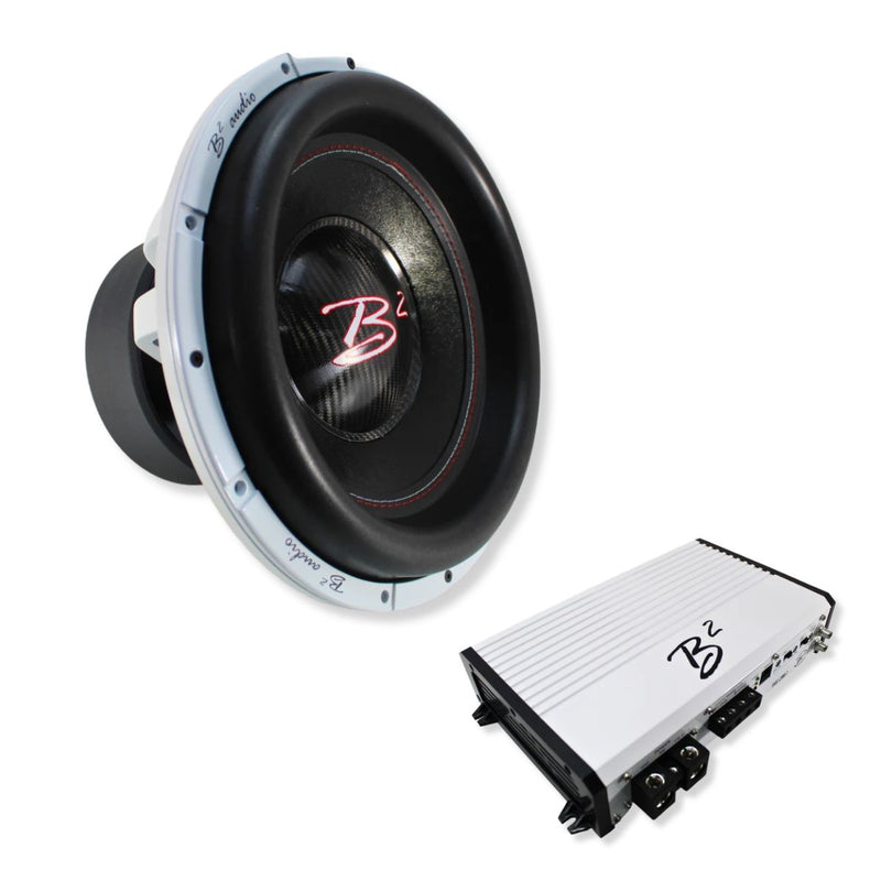 B2 Audio RAGE15-D2-V3 15" 2000W RMS Subwoofer with RAGE 2300.2 Amp
