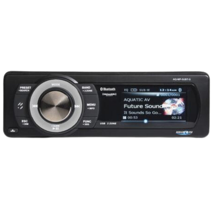 Aquatic AV AQ-MP-5UBT-S Waterproof 1 Din Head Unit w/ BT, USB, SiriusXM Capable