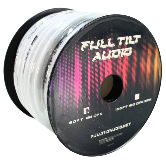 Full Tilt Audio 8 Gauge Tinned Oxygen Free Copper Power/Ground Wire White Lot