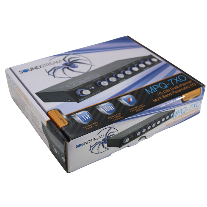 SoundStream MPQ-7XO 7 Band 8 Volt 1/2 DIN Dual Channel Parametric Equalizer