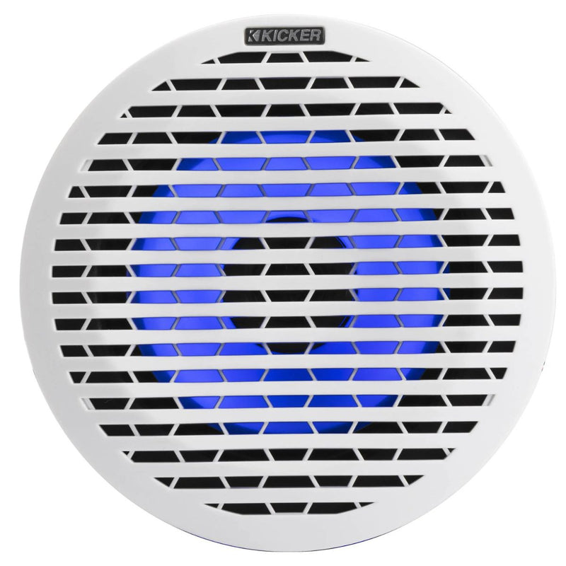 6.5" 4-Ohm LED Thin-Mount Coaxial Speakers Kicker REAL MARINE Technology KM614FL