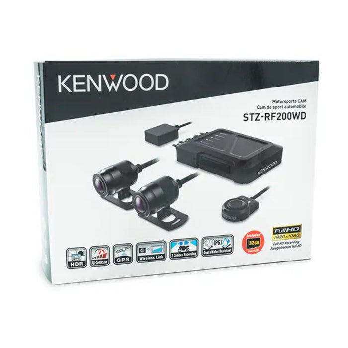 Kenwood 2MP HD Dash Cam With GPS & Rear-View Camera Plus (x2) 5M Extension cables