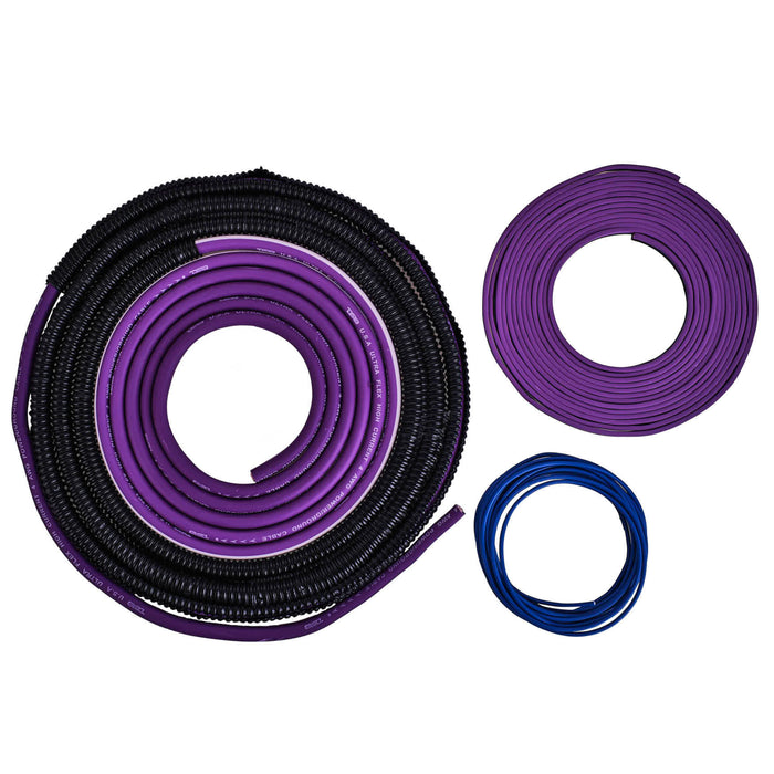 DS18 AKIT4 CCA 4-Gauge Amplifier Installation Kit - Purple / DS-AKIT4-PU