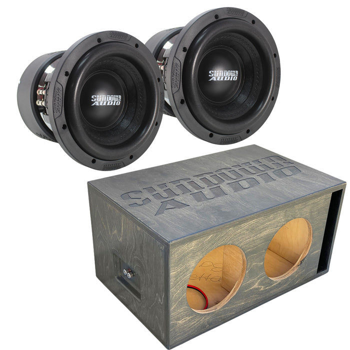 1000W RMS Dual 2 or 4-Ohm 8" X Series V3 Subwoofer w/ Dual 8" Birch Ported Box