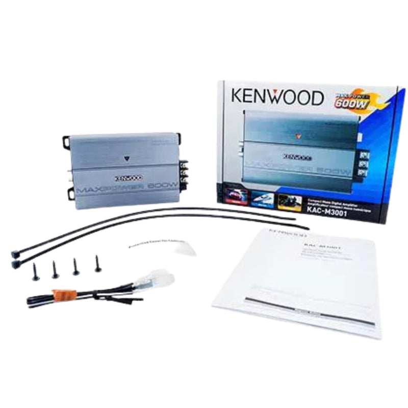 Kenwood KAC-M3001 Compact Class D Mono Amplifier 300W RMS 2 Ohm