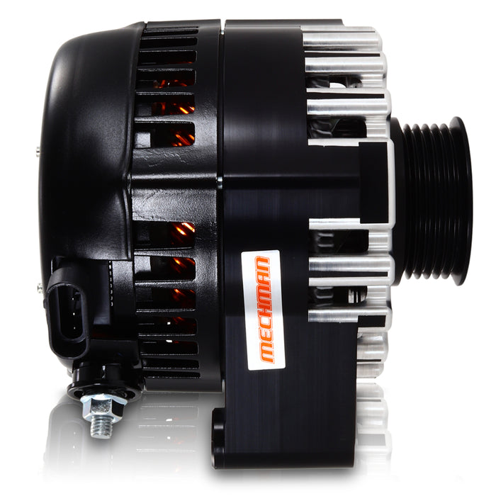 Mechman S-Series 240 Amp Black Anodized Alternator For 2005-2007 6.0L Corvette