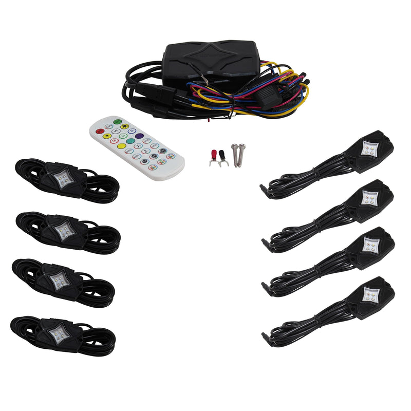 Audiopipe Pipedream Waterproof RGBW LED Rock Light Kit NL-8930UC