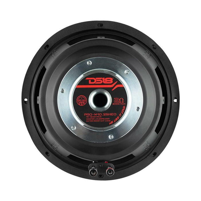 10" 800W 2 Ohm SVC Water Resistant Neo Motorcycle Woofer DS18 PRO-W10.2SNEO