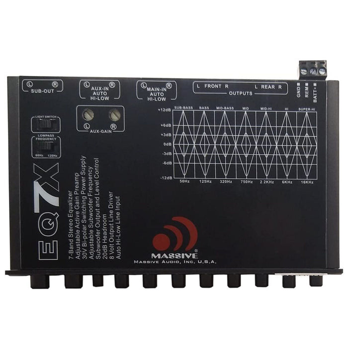 Massive Audio 8V Line Equalizer Drive 7 Band Graphic EQ7X