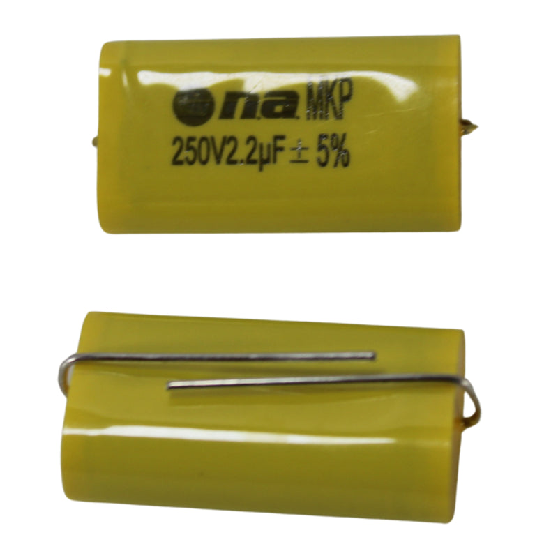 Pair of 2.2 Microfarad Bass Blocker 250 Volt Metalized Film Capacitors