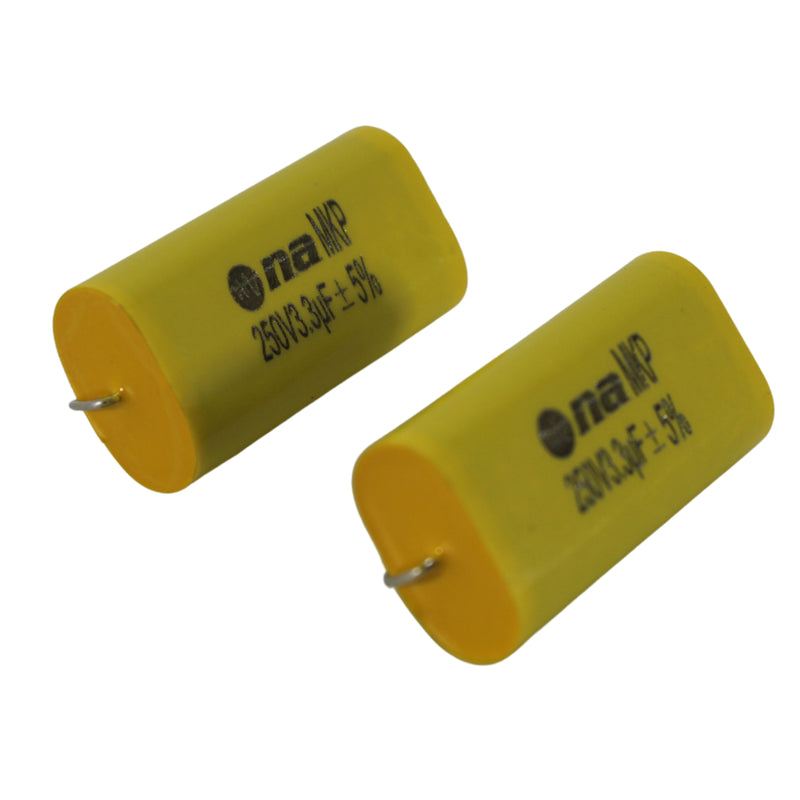 25 Pack of 3.3 Microfarad Bass Blocker 250 Volt Metalized Film Capacitors