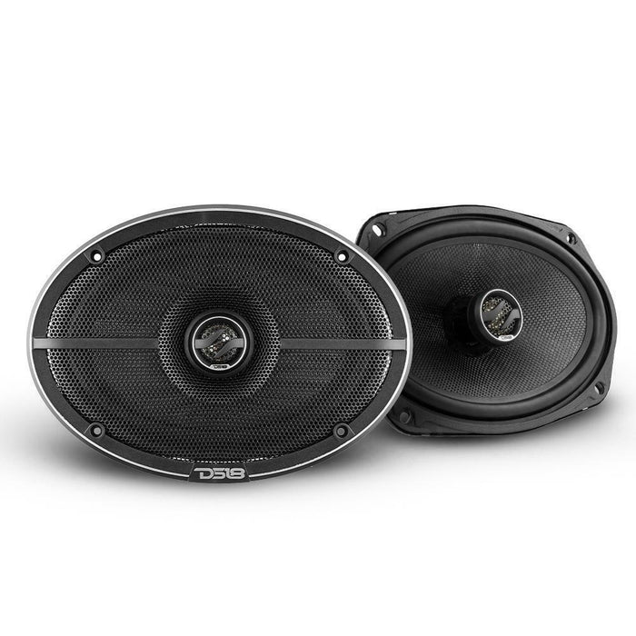 DS18 2x 6.5 & 6.9" Coaxial Speakers, 4 Ch Amp, Under Seat Sub, 2x 8AWG Amp Kits