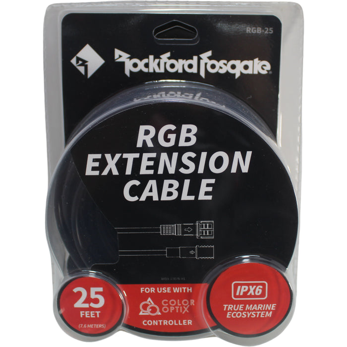 Rockford Fosgate 25FT Color Optix RGB Extension Marine Cable for PMX-RGB (Gen-2)