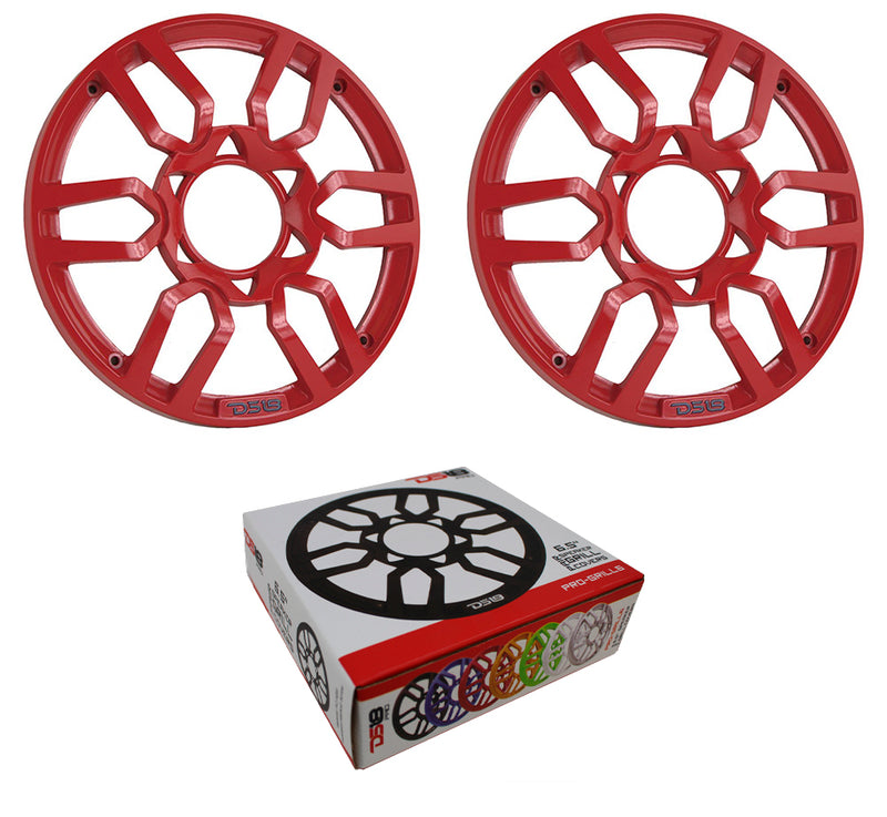DS18 Speaker Grill Universal 6.5" Inch Plastic Cover Red Pair PRO-GRILL6 RED
