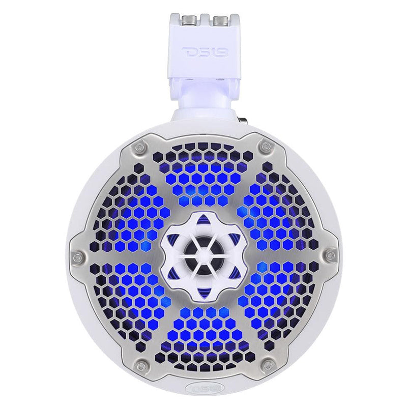Pair of DS18 Hydro 6.5" 150W 4 Ohm RGB LED Marine Tower Speakers NXL-X6TPNEO/WH