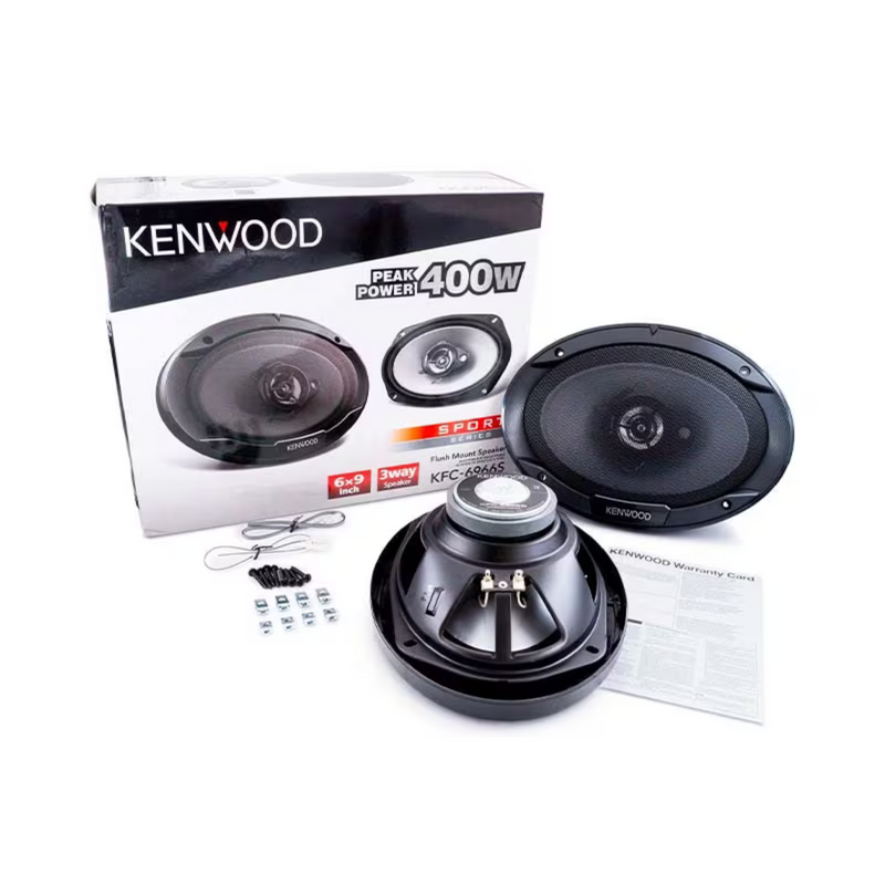 Pair of Kenwood 6 x 9 Inch 400-Watt 3-Way Flush Mount Coaxial Car Speaker
