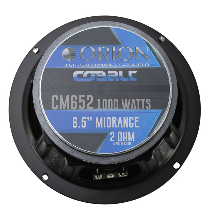 Pair of 6.5" 250 Watt RMS 2-Ohm High Efficiency Midrange Speaker Orion Cobalt CM652