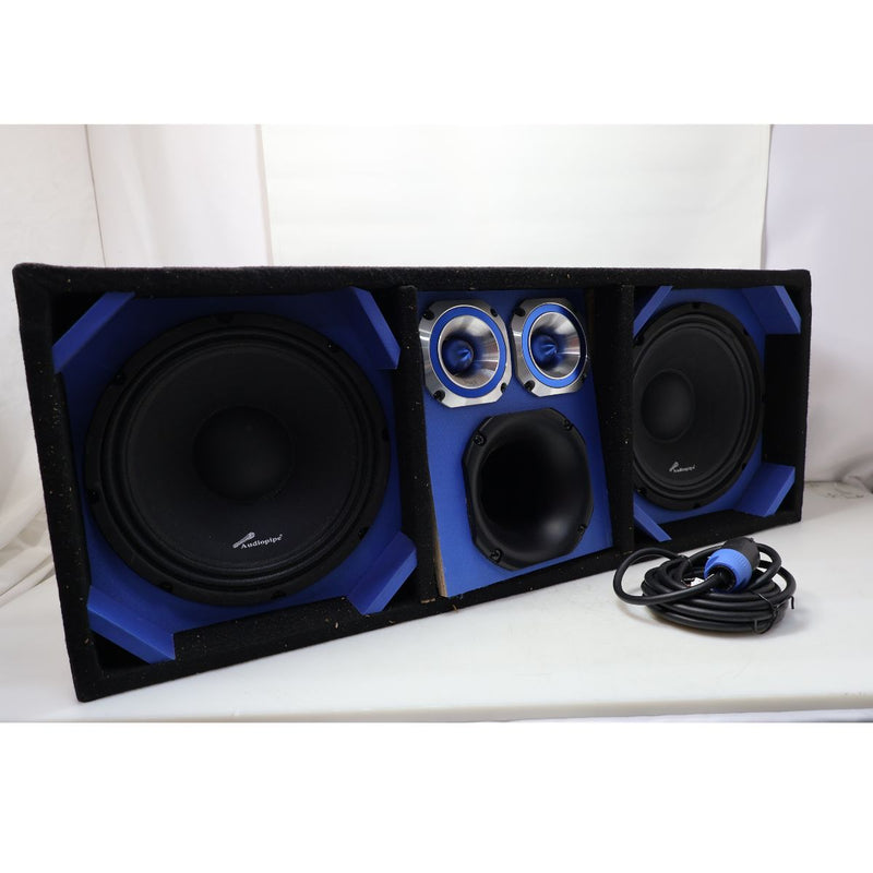 Blue Fully Loaded Speaker Box 2x 10" Woofers, 6" Driver, 2x 4" Tweeters OPEN BOX